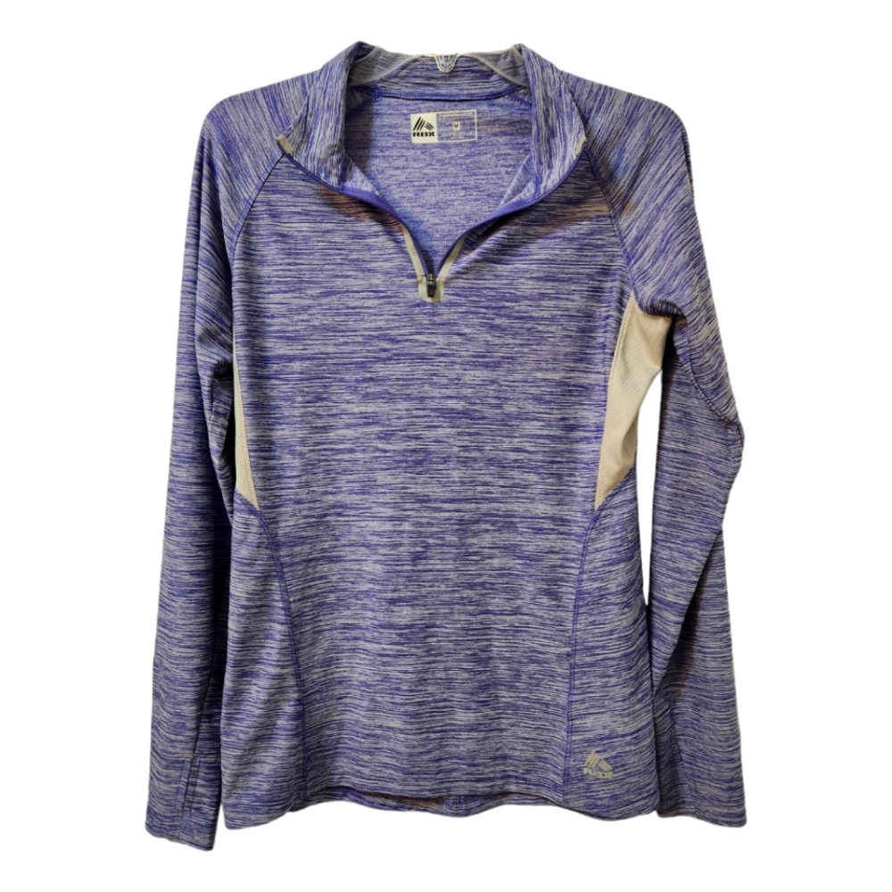 RBX Long Sleeve Athletic Quarter Zip SPF fabric Blue & Gray Size: M